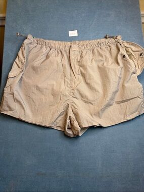 Faded Rose XL Parachute Shorts Beige Elastic Waist Quick-Dry Shorts
